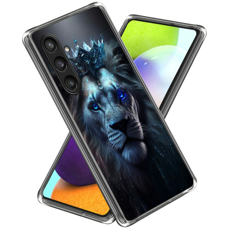 Custodia per Samsung Galaxy A56 5G con motivo Lion Blu