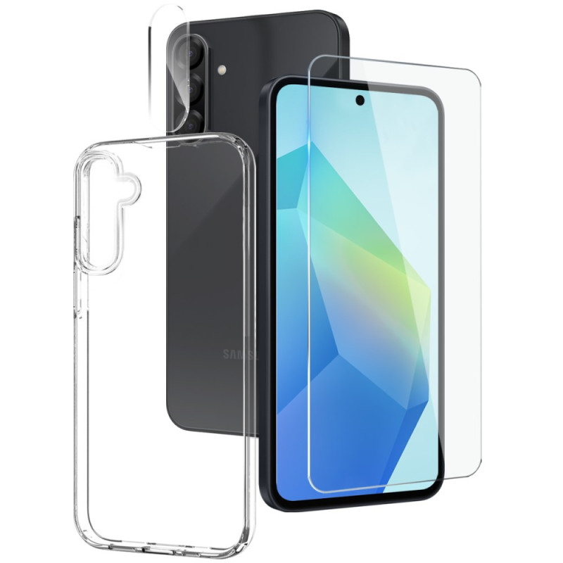 Custodia 3-in-1 per Samsung Galaxy A56 5G / A36 5G trasparente con protezione schermo
 e della lente