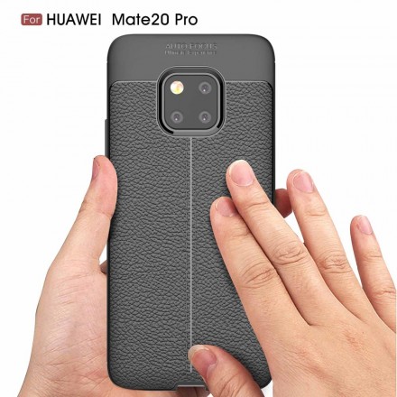 Huawei Mate 20 Pro Custodia in pelle effetto litchi doppia linea