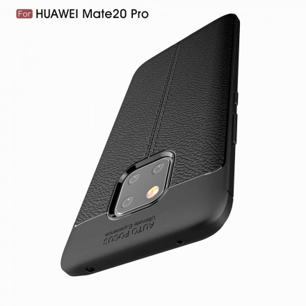 Huawei Mate 20 Pro Custodia in pelle effetto litchi doppia linea