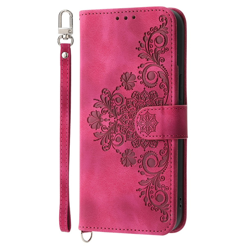 Custodia Xiaomi Redmi Note 14 5G Wallet Lace Pattern con cinturino e tracolla