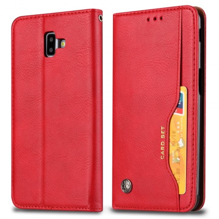 Flip Cover Samsung Galaxy J6 Plus Custodia in similpelle con scheda