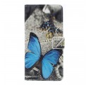 Samsung Galaxy A7 Custodia a farfalla blu