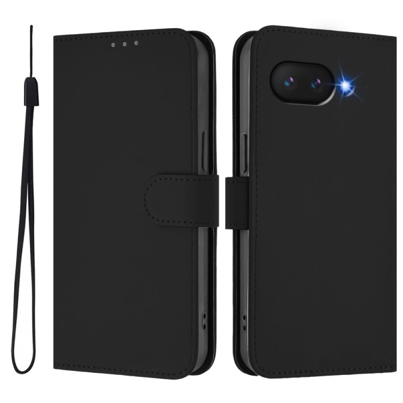 Cover Google Pixel A9 effetto pelle liscia con cinturino