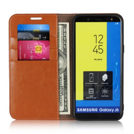 Flip Cover Samsung Galaxy J6 Similpelle Antico