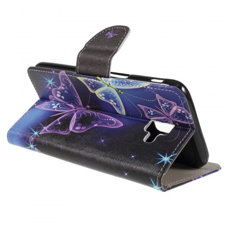 Samsung Galaxy J6 Plus Custodia Farfalle e Fiori