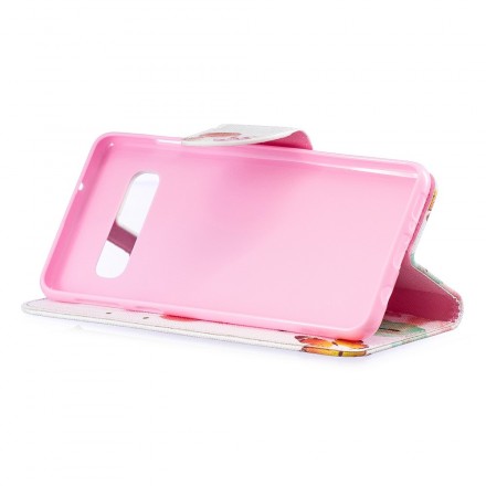 Custodia per Samsung Galaxy S10 con farfalle e fiori dipinti
