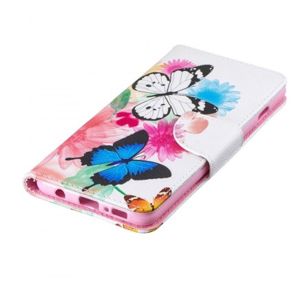 Custodia per Samsung Galaxy S10 con farfalle e fiori dipinti