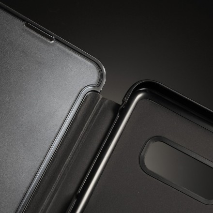Visualizza la cover Samsung Galaxy S10 Lite effetto specchio e pelle