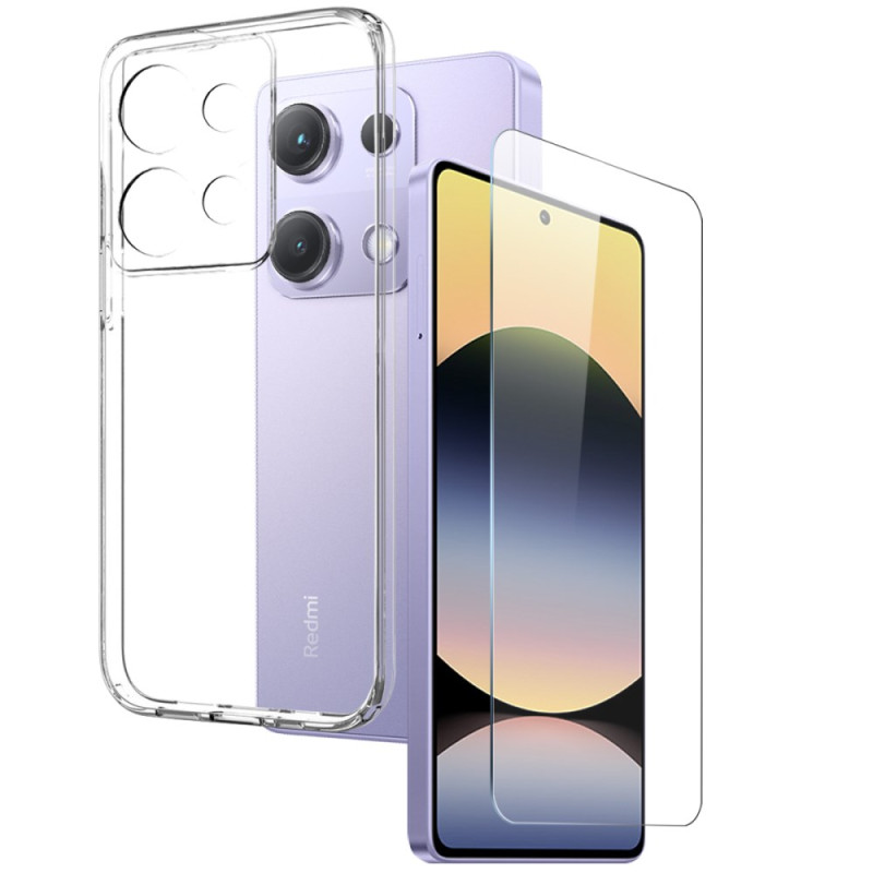 Xiaomi Redmi Note 14S Custodia trasparente con protezione schermo
 in vetro temperato