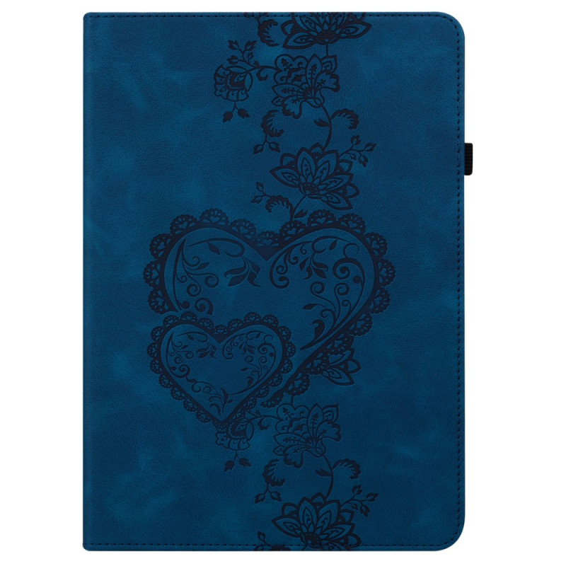 Samsung Galaxy Tab S10 Plus / S9 FE Plus / S9 Plus Custodia effetto scamosciato cuori