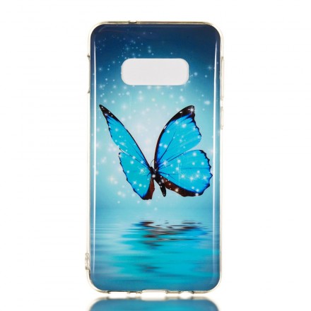 Samsung Galaxy S10 Lite Custodia Butterfly Blu Fluorescente