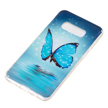 Samsung Galaxy S10 Lite Custodia Butterfly Blu Fluorescente