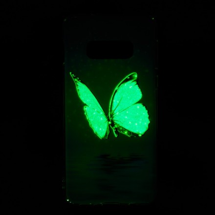 Samsung Galaxy S10 Lite Custodia Butterfly Blu Fluorescente