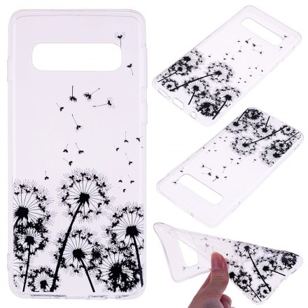 Samsung Galaxy S10 Plus Custodia trasparente nera Dandelion