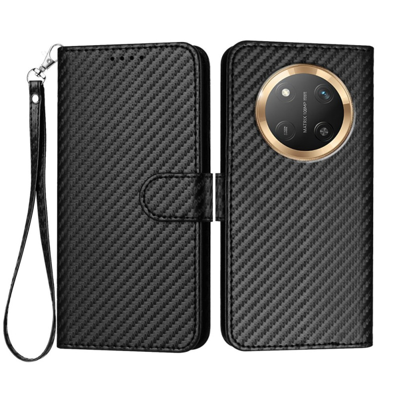 Honor Magic 7 Lite / X9c Custodia con cinturino in fibra di carbonio