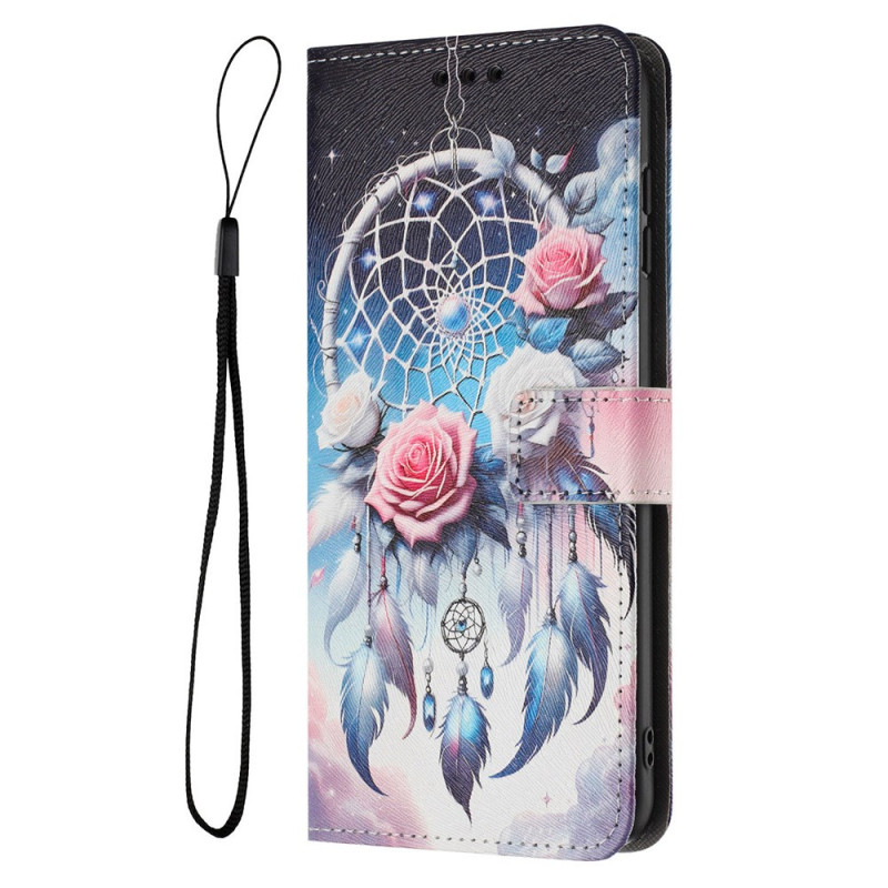 Cover Realme 14 5G / 14T 5G con motivo floreale e acchiappasogni