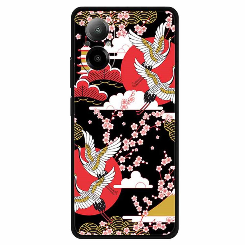 Coque Realme C67 Quatre Grues en Vol