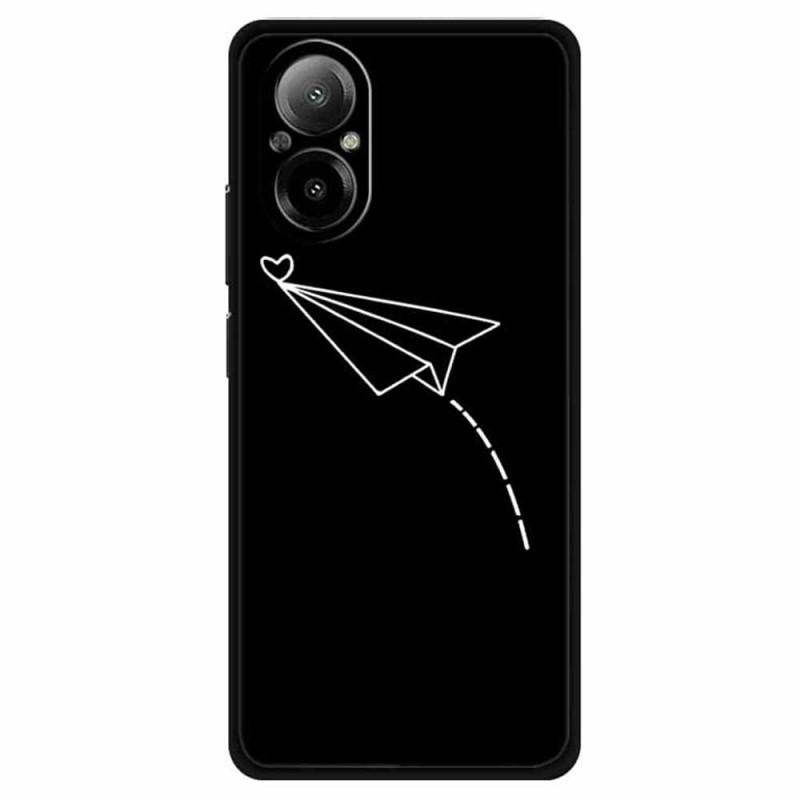 Realme C67 Custodia con cuore e aereo