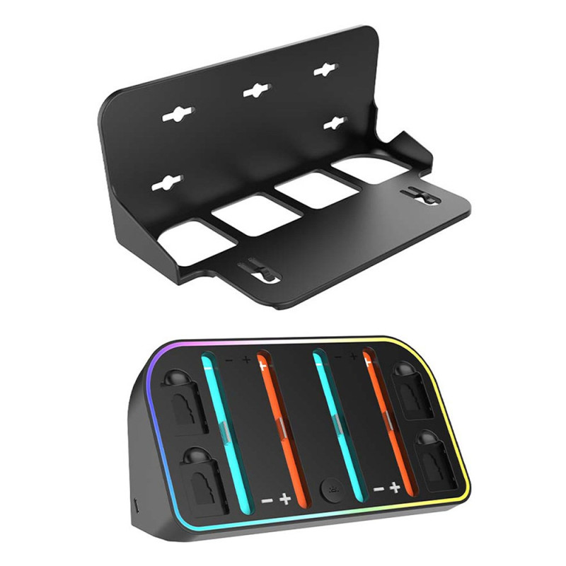 Supporto da parete per Nintendo Switch 2 con caricatore e illuminazione RGB