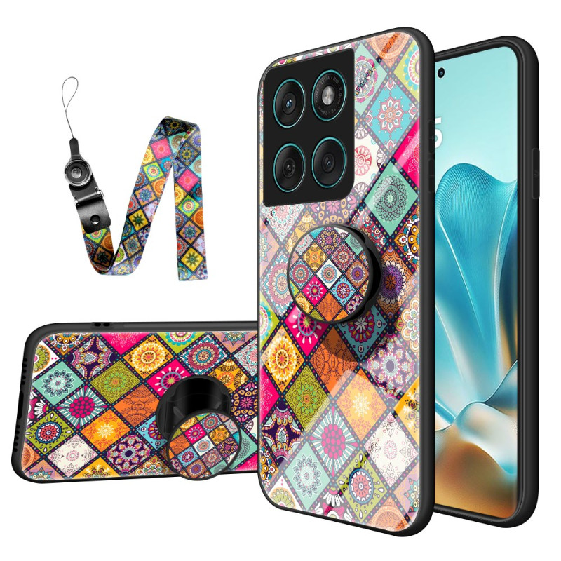 Cover Motorola Edge 60 / Edge 60 Fusion Supporto e cordino Patchwork