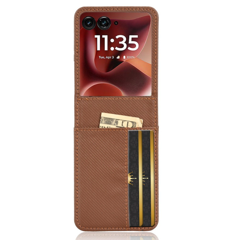 Custodia In Similpelle Con Anello E Slot Per Carte Per Motorola Razr 40 Ultra, Viola