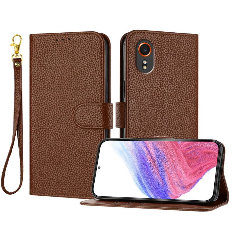 Housse Samsung Galaxy Xcover 7 Effet Cuir à Lanière