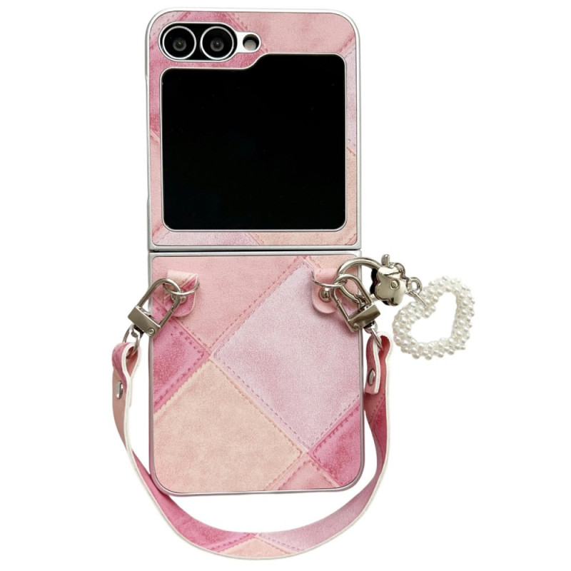 Custodia Samsung Galaxy Z Flip 7 FE / Z Flip 6 Losanges avec Sangle