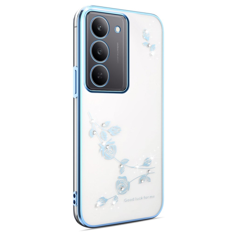 Realme 14X 5G Decorazione a cover
 con fiori e strass KADEM