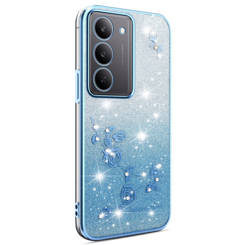 Copertura Realme 14X 5G Fiori e Strass KADEM