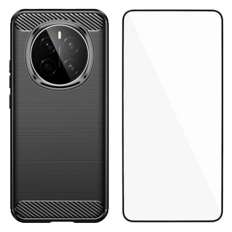 Honor Magic 7 5G Custodia in fibra di carbonio spazzolata con protezione schermo