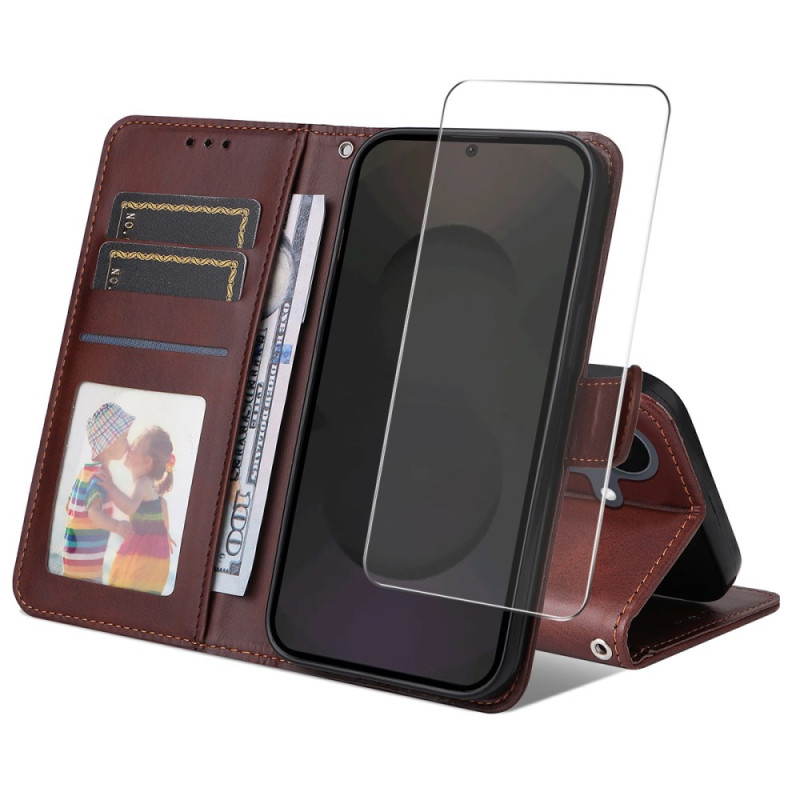 Samsung Galaxy S25 FE Custodia in ecopelle con protezione per lo schermo