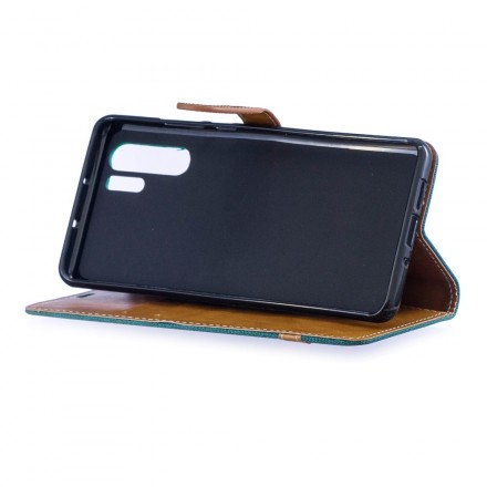 Custodia Huawei P30 Pro con cinturino in tessuto e pelle