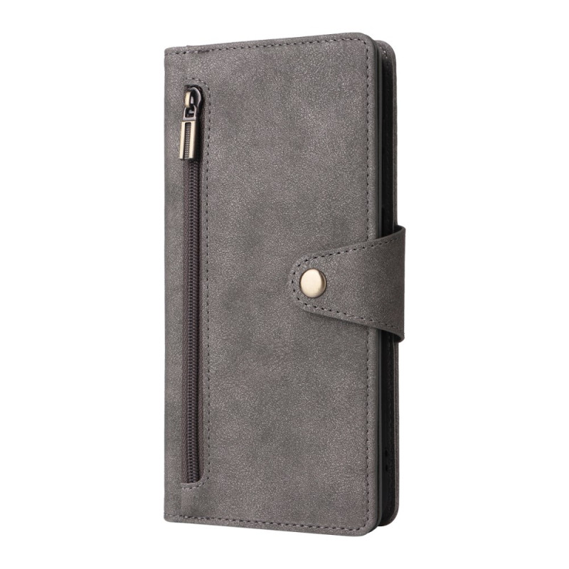 Custodia a portafoglio con zip per Samsung Galaxy S25 FE