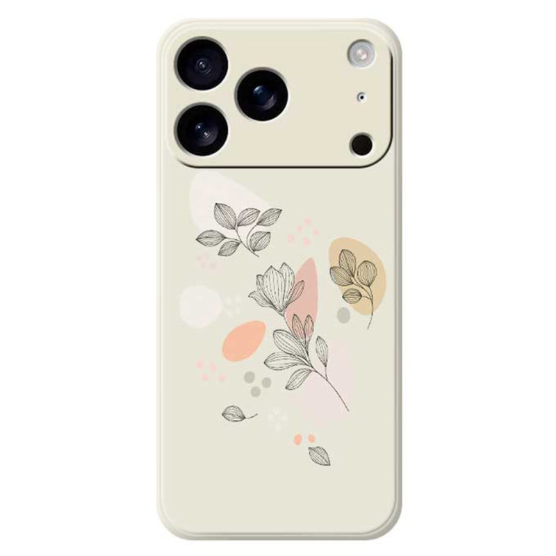 iPhone 17 Pro Custodia in silicone liquido Foglie disegnate