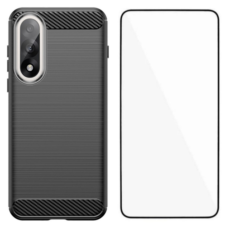 OnePlus Nord 5 Custodia in fibra di carbonio spazzolata con protezione schermo
