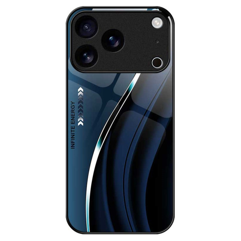 Custodia rigida iPhone 17 Pro Max Design in vetro temperato Blu