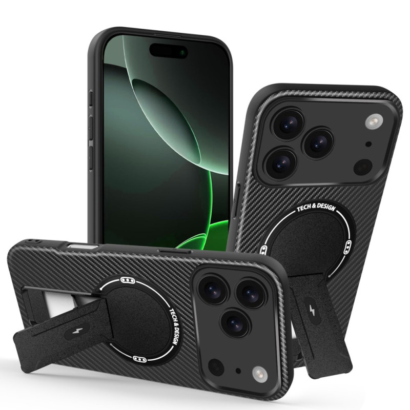 Custodia per iPhone 17 Pro Max con supporto in fibra di carbonio e struttura in fibra di carbonio