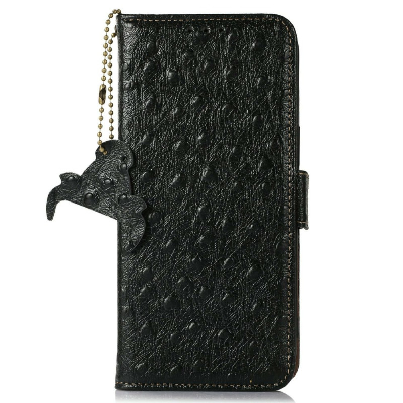 Custodia iPhone 17 Pro in pelle con texture struzzo