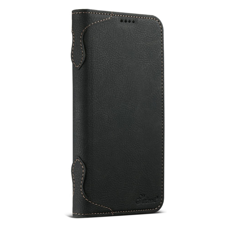 Flip Cover iPhone 17 Pro compatibile MagSafe Texture Litchi