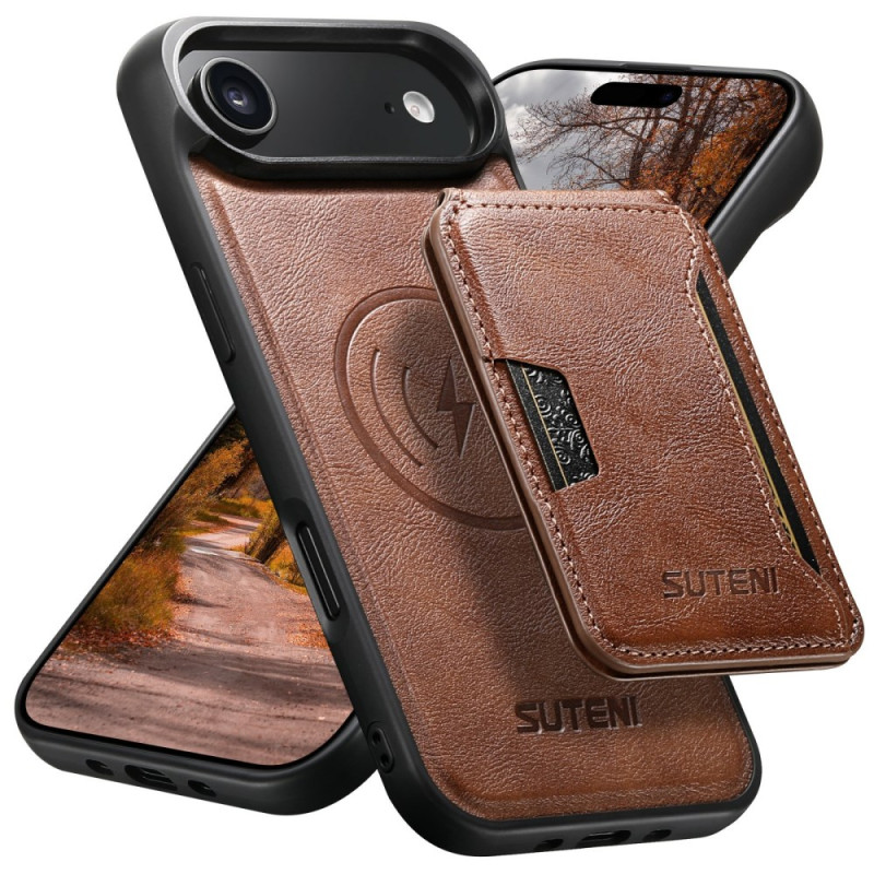 iPhone 17 Air Custodia magnetica per carte di credito con effetto pelle