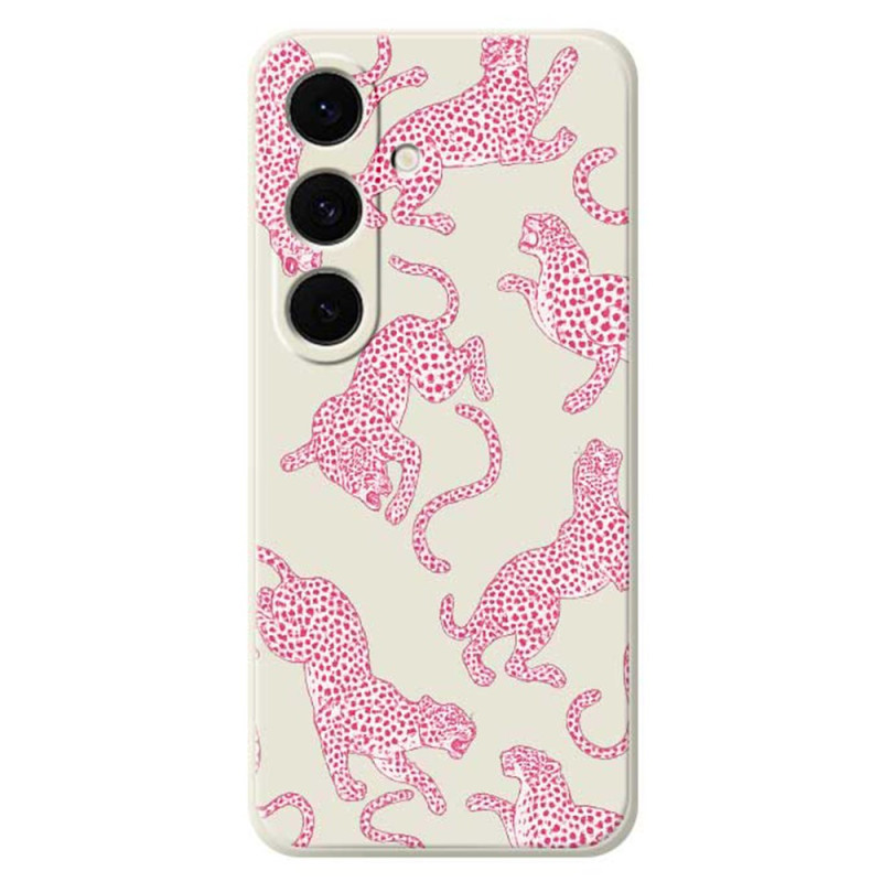 Samsung Galaxy S25 FE Custodia in silicone rosa leopardo