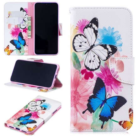 Xiaomi Redmi Note 7 Custodia dipinta con farfalle e fiori