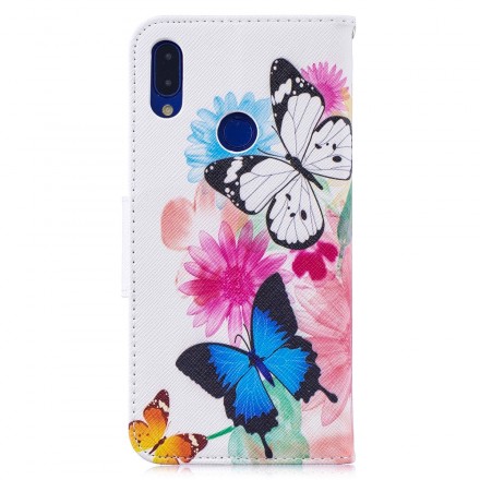 Xiaomi Redmi Note 7 Custodia dipinta con farfalle e fiori