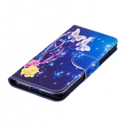 Xiaomi Redmi Note 7 Custodia Farfalle nella notte