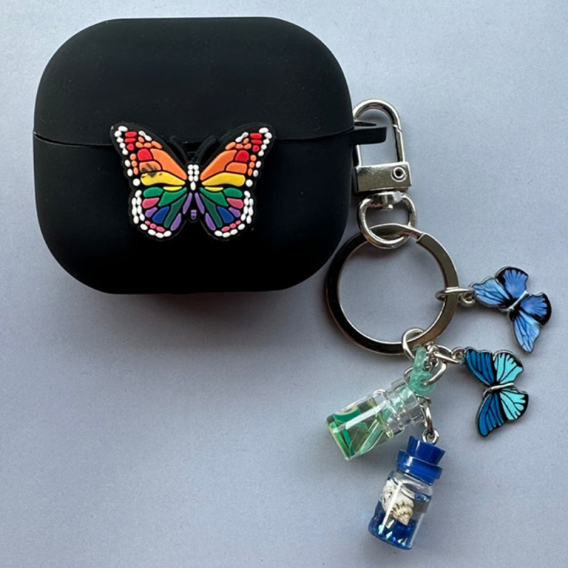 Custodia Samsung Galaxy Buds3 Pro / Buds3 Farfalla colorata con ciondolo