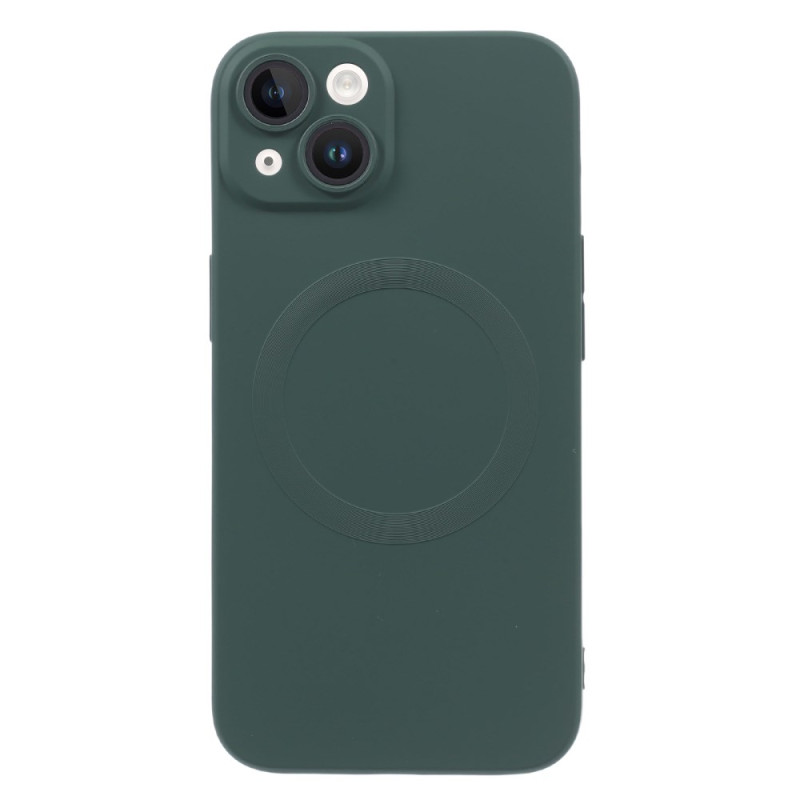 Custodia per iPhone 15 Plus in silicone MagSafe con protezione dell'obiettivo