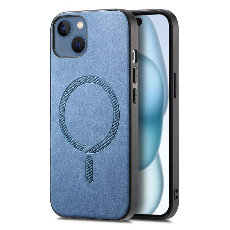 Custodia per iPhone 15 Plus con effetto pelle MagSafe