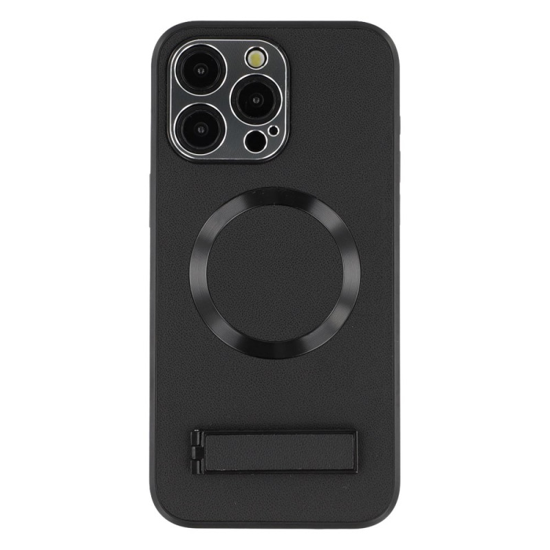 Custodia MagSafe per iPhone 15 Pro Max effetto pelle con supporto