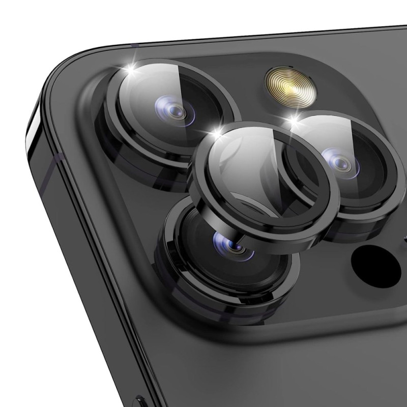 Anelli di protezione della fotocamera per iPhone 15 Pro / 15 Pro Max in metallo e vetro temperato